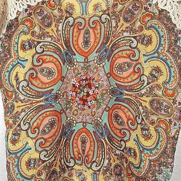 ONE World Women's Multicolored Medium Embroidered Top - Picture 3 of 5